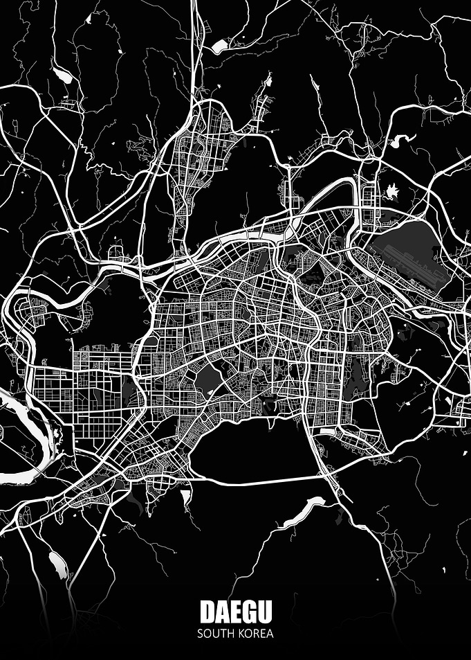 Daegu South Korea Dark Map
