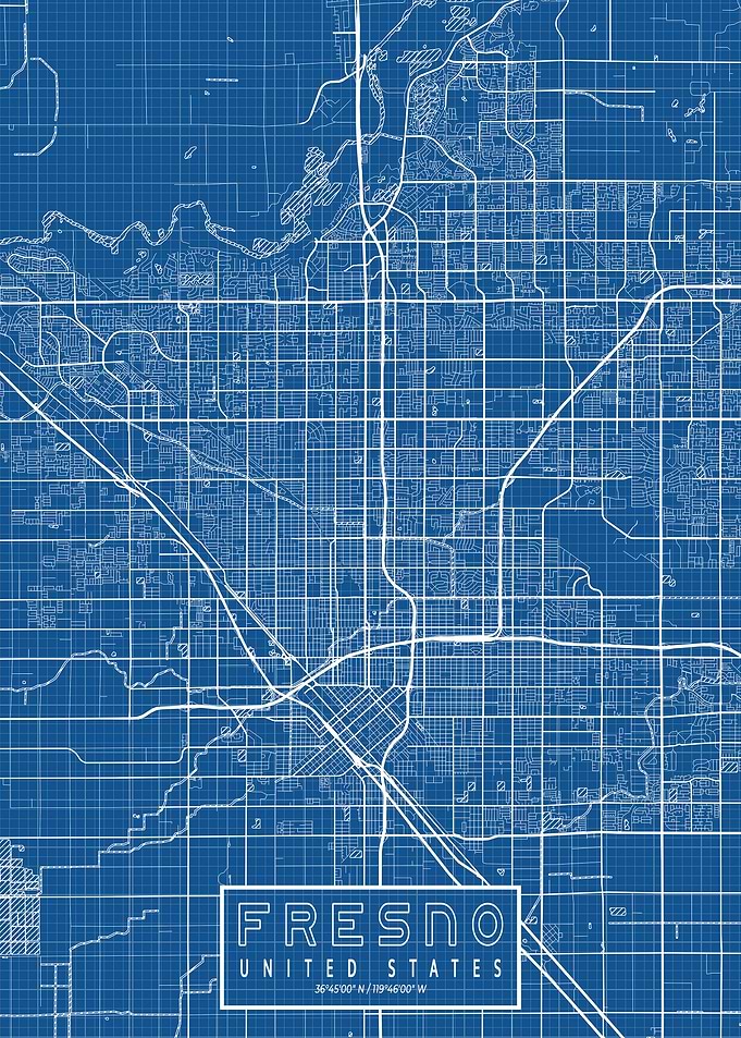 Fresno City Map Blueprint