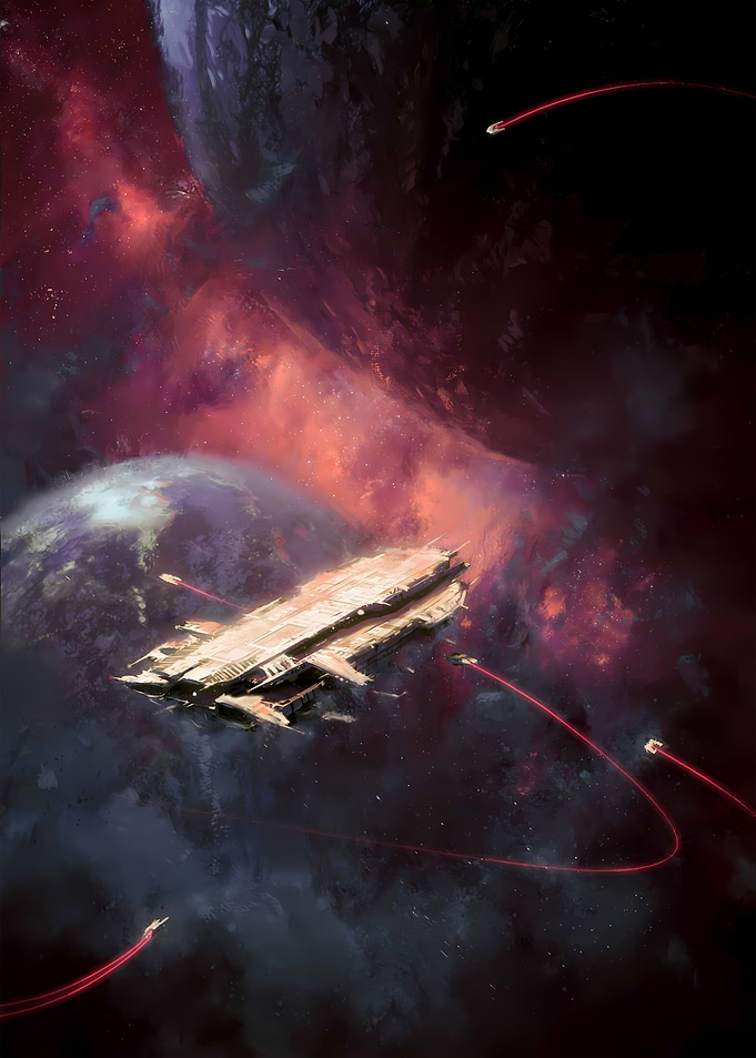 Spaceship Explore Galaxy