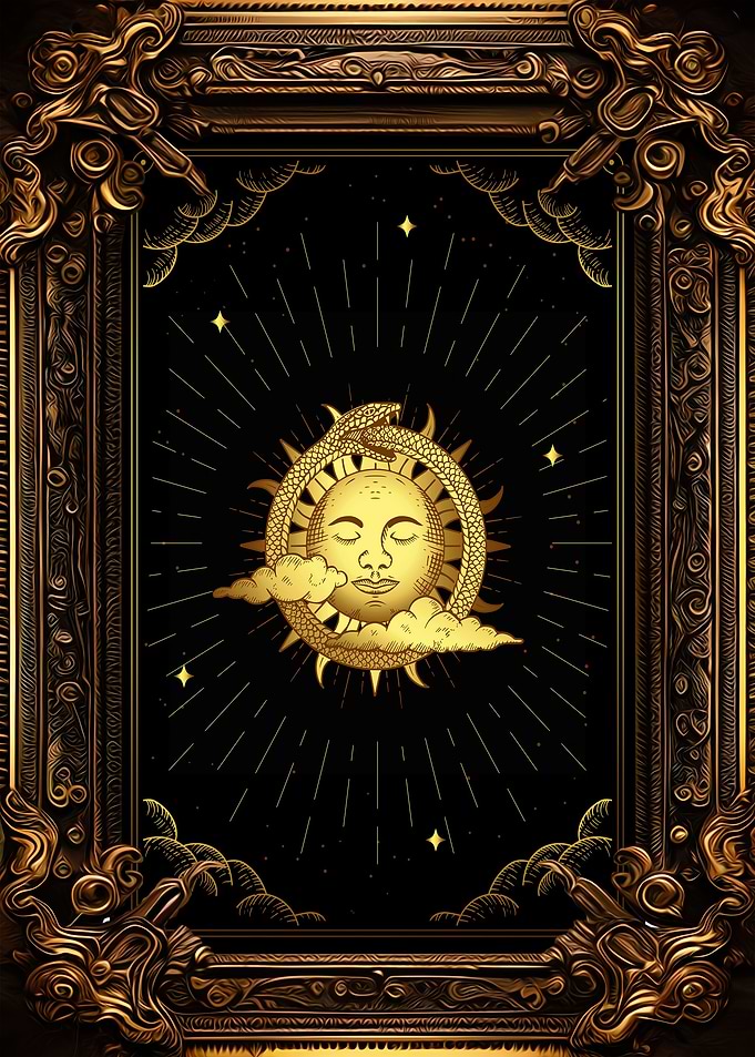 Tarot sun snake clouds