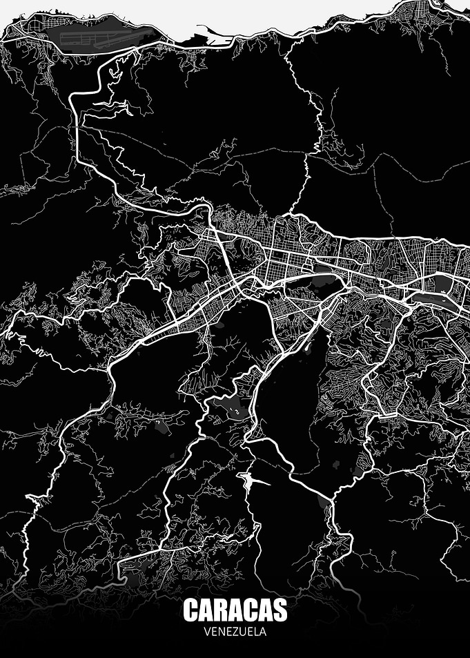 Caracas Venezuela Dark Map