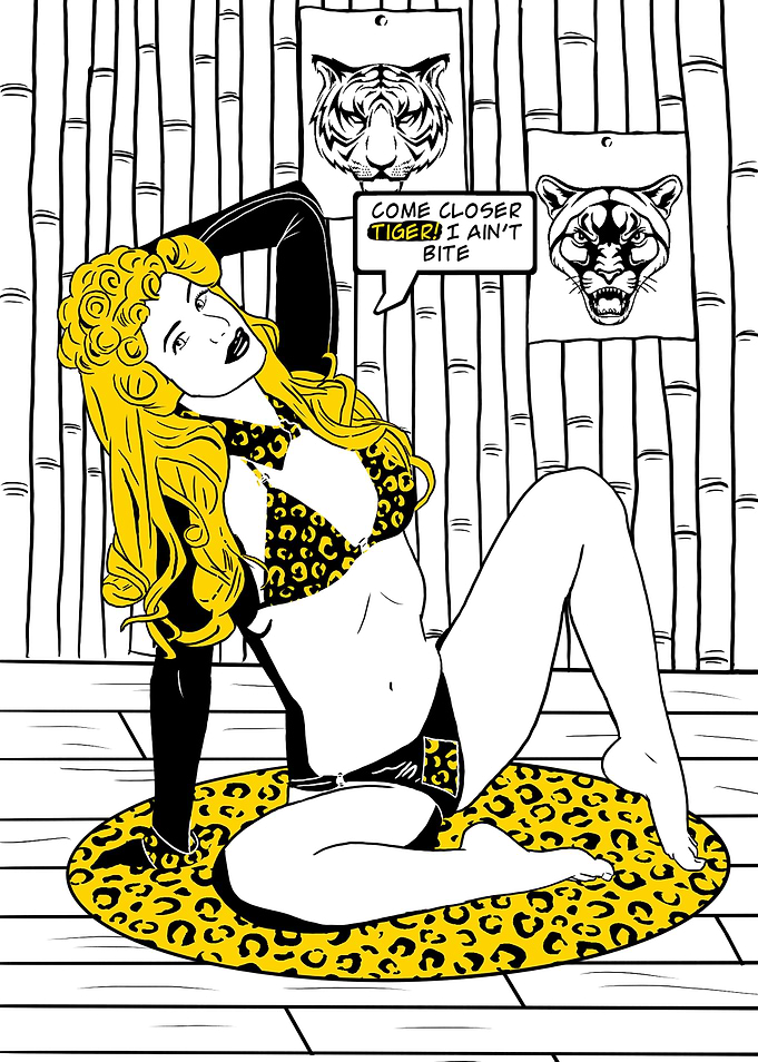 Sexy Comic girl in zoo