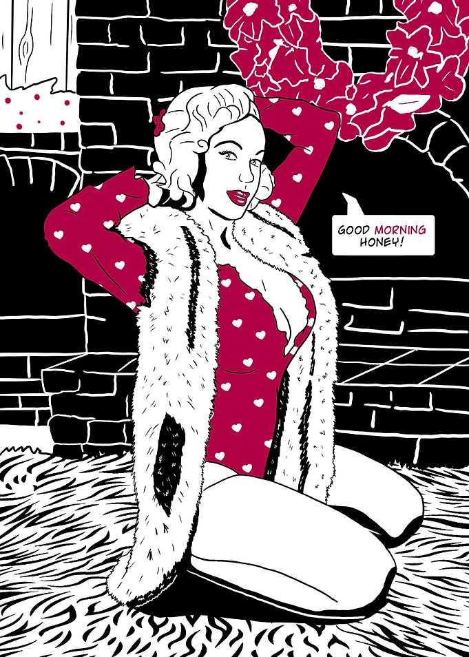 Pinup girl on christmas
