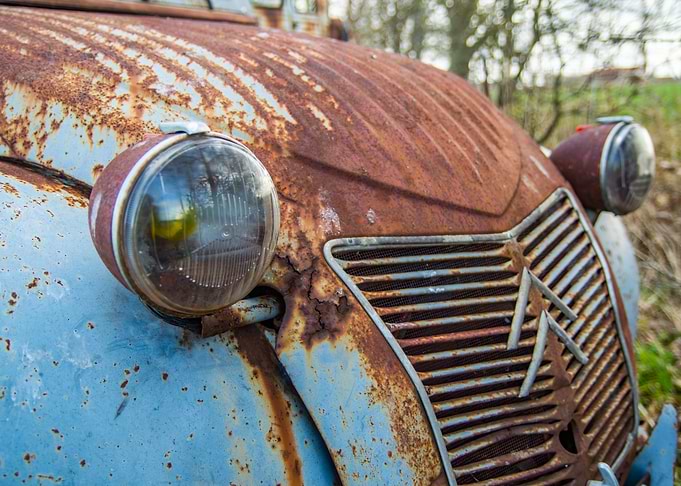 Rusty car grill