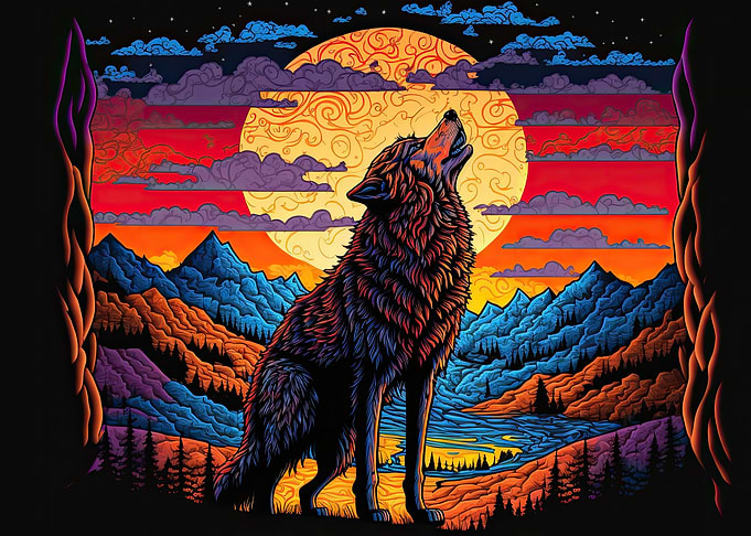 Wolf Art Series Style 5