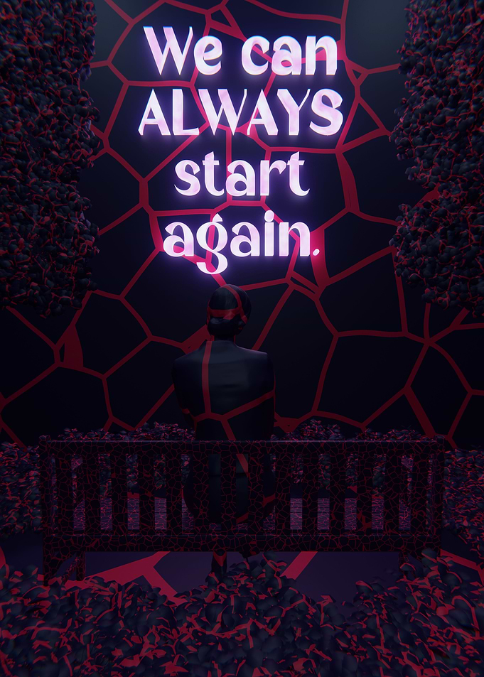 Start Again Dark Purple 3D