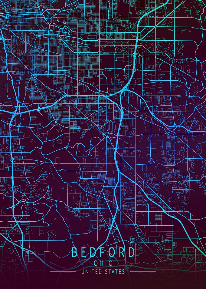Bedford Ohio USA City Map