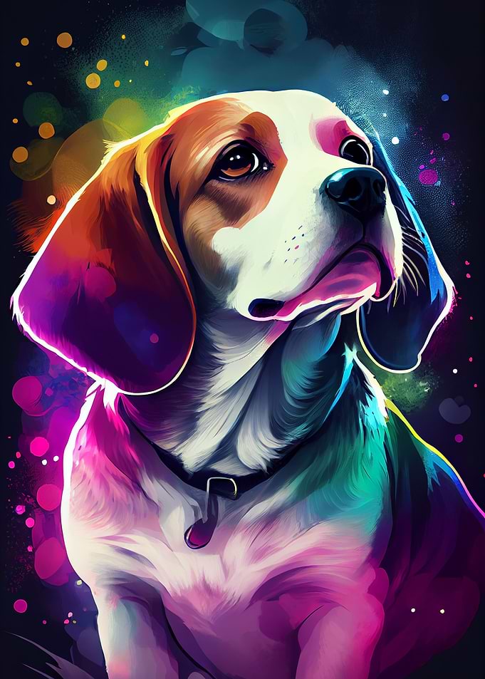 Beagle Dog Colorful