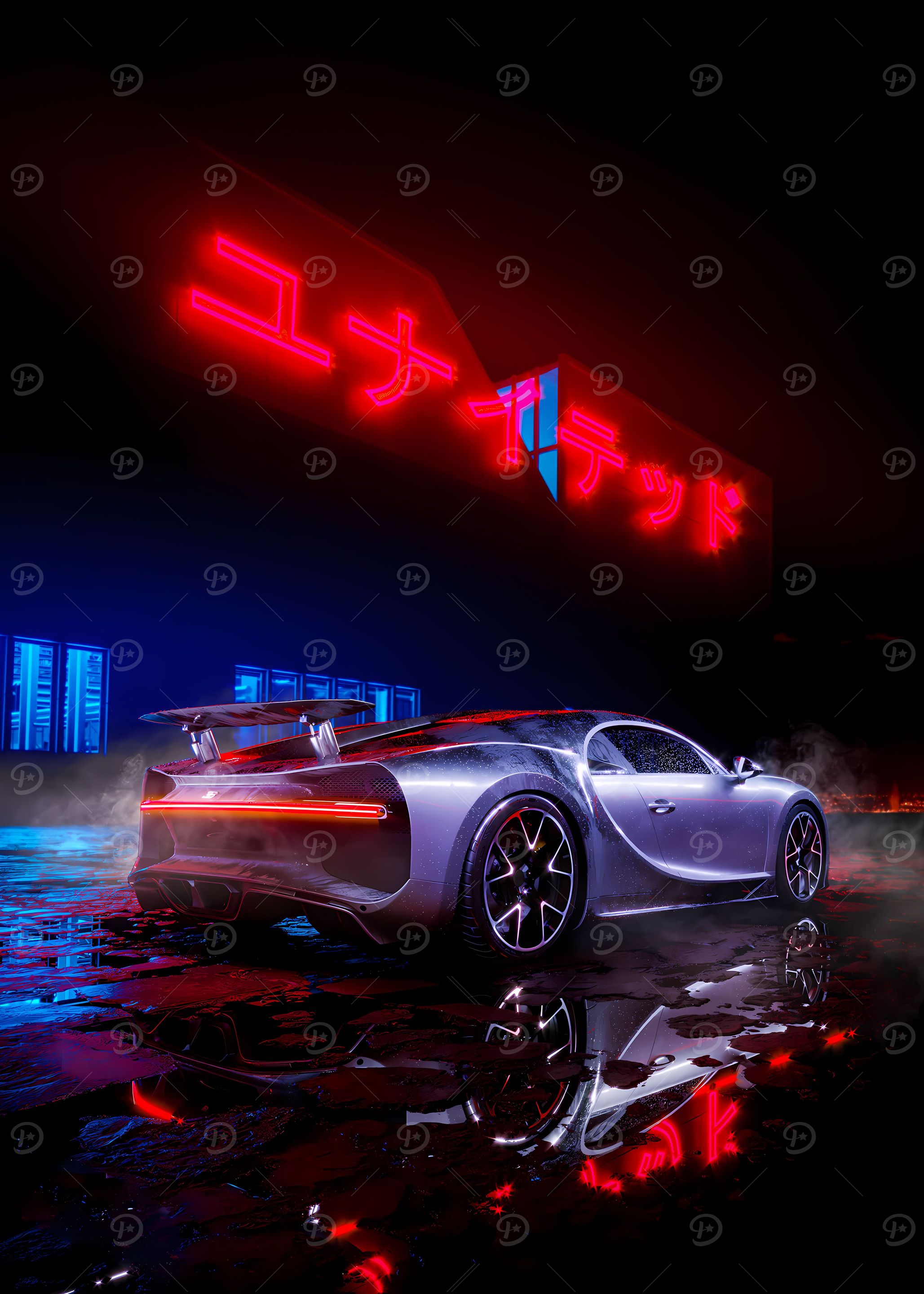 Bugatti Neon lights