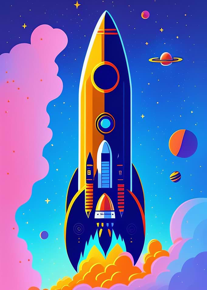 Rocket in space Fantasy