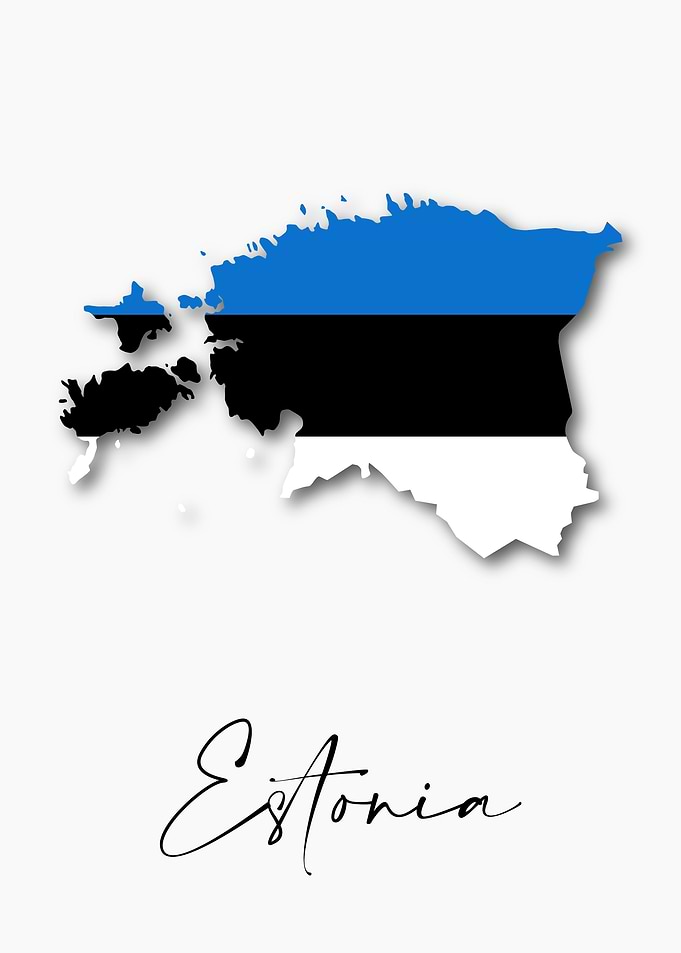 Estonia Country Map Flag