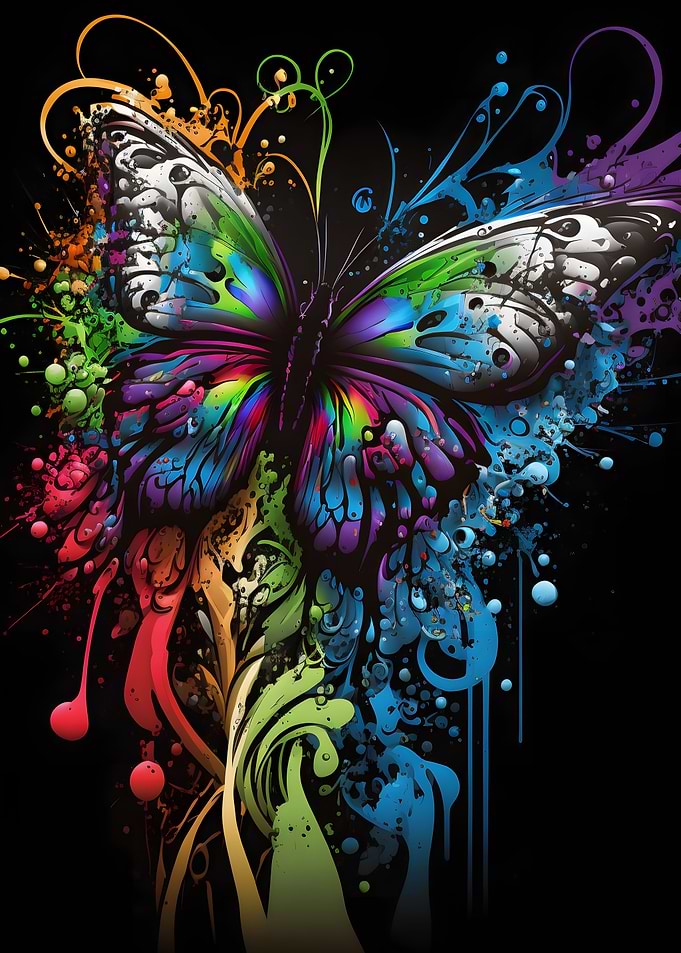 Butterfly in graffiti art