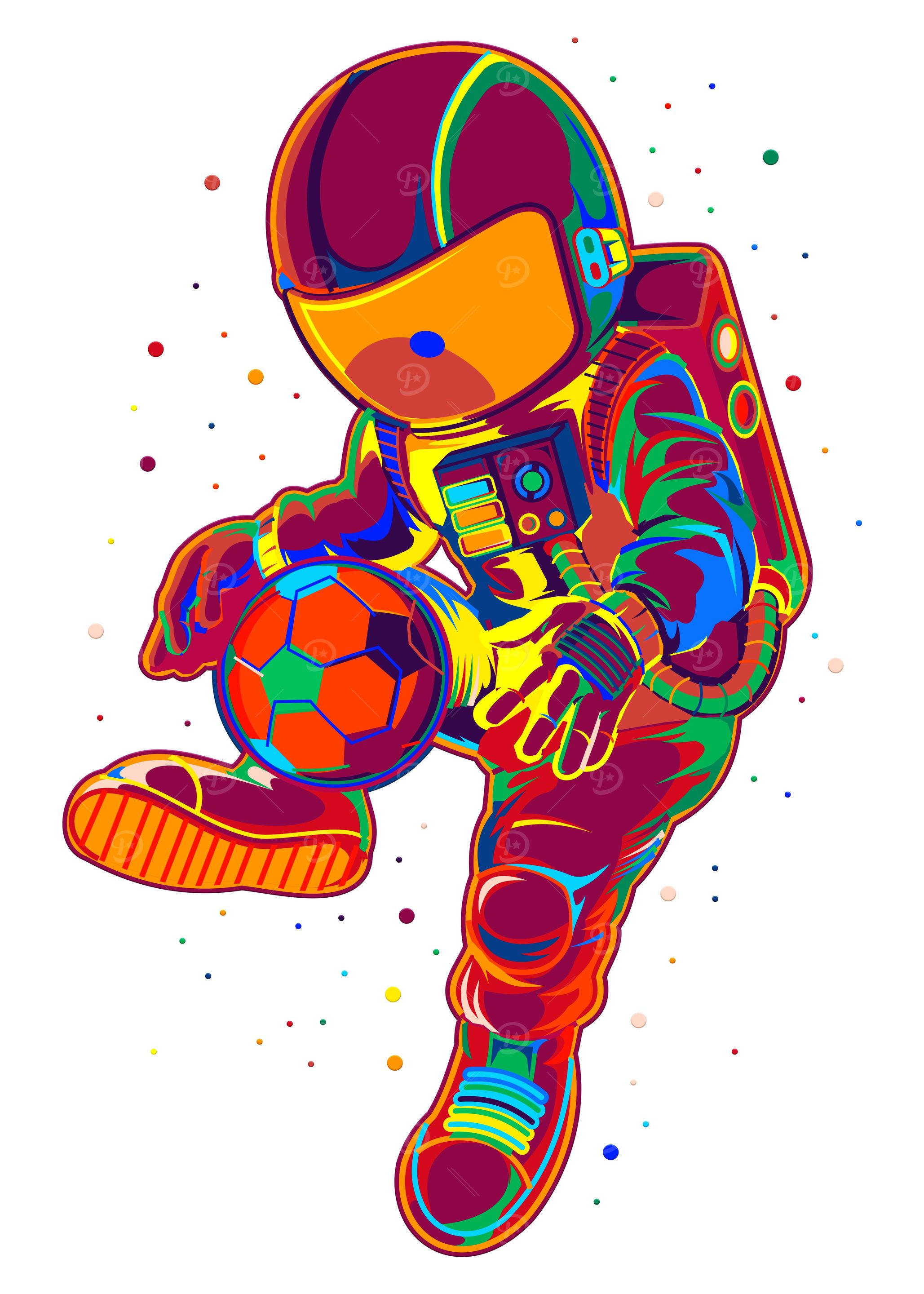 Astronaut soccer player