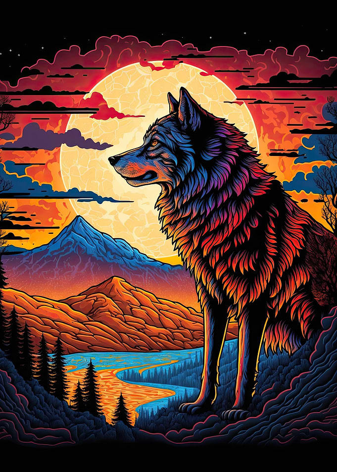 Wolf Art Series Style 2