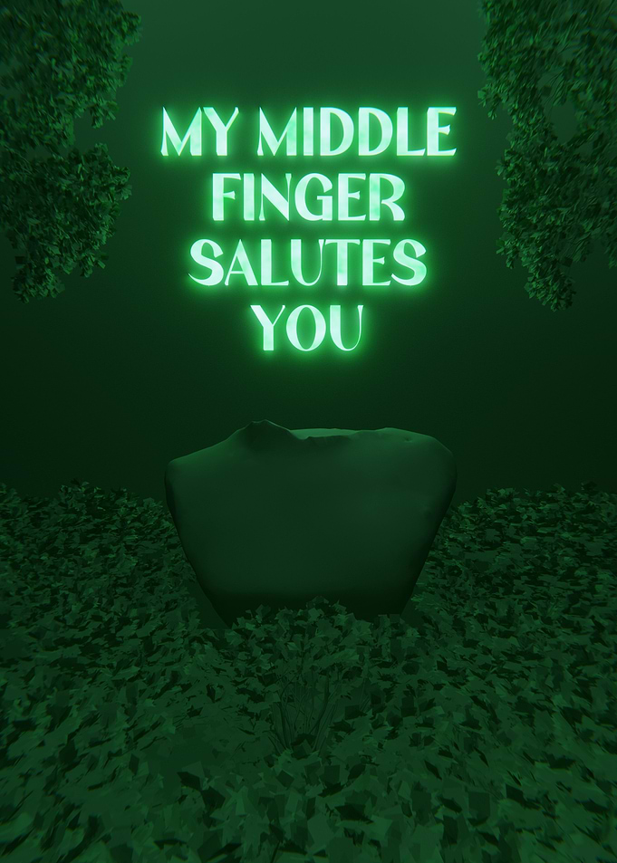 My Middle Finger Green 3D