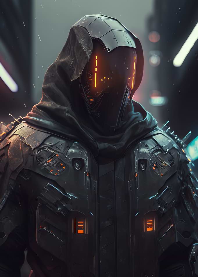 Cyberpunk Security Robot