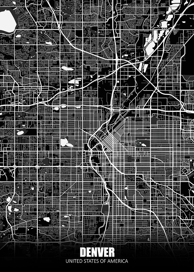 Denver USA Dark Map