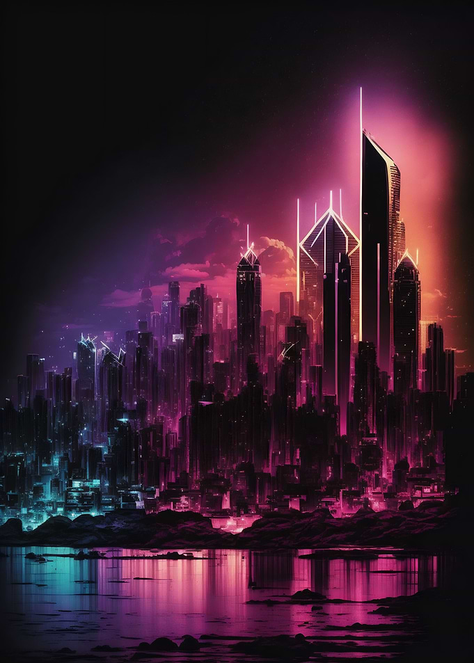 Neon Mumbai Skyline