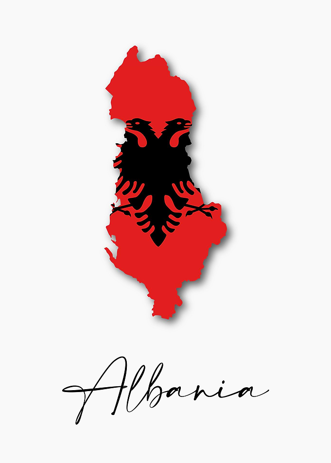 Albania Country Map Flag