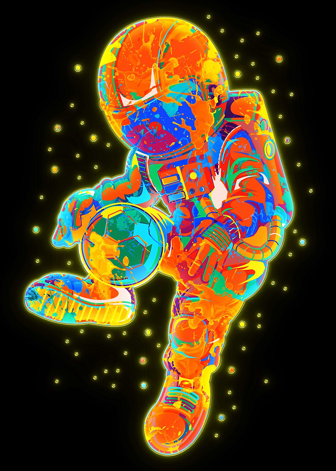 Astronaut soccer player