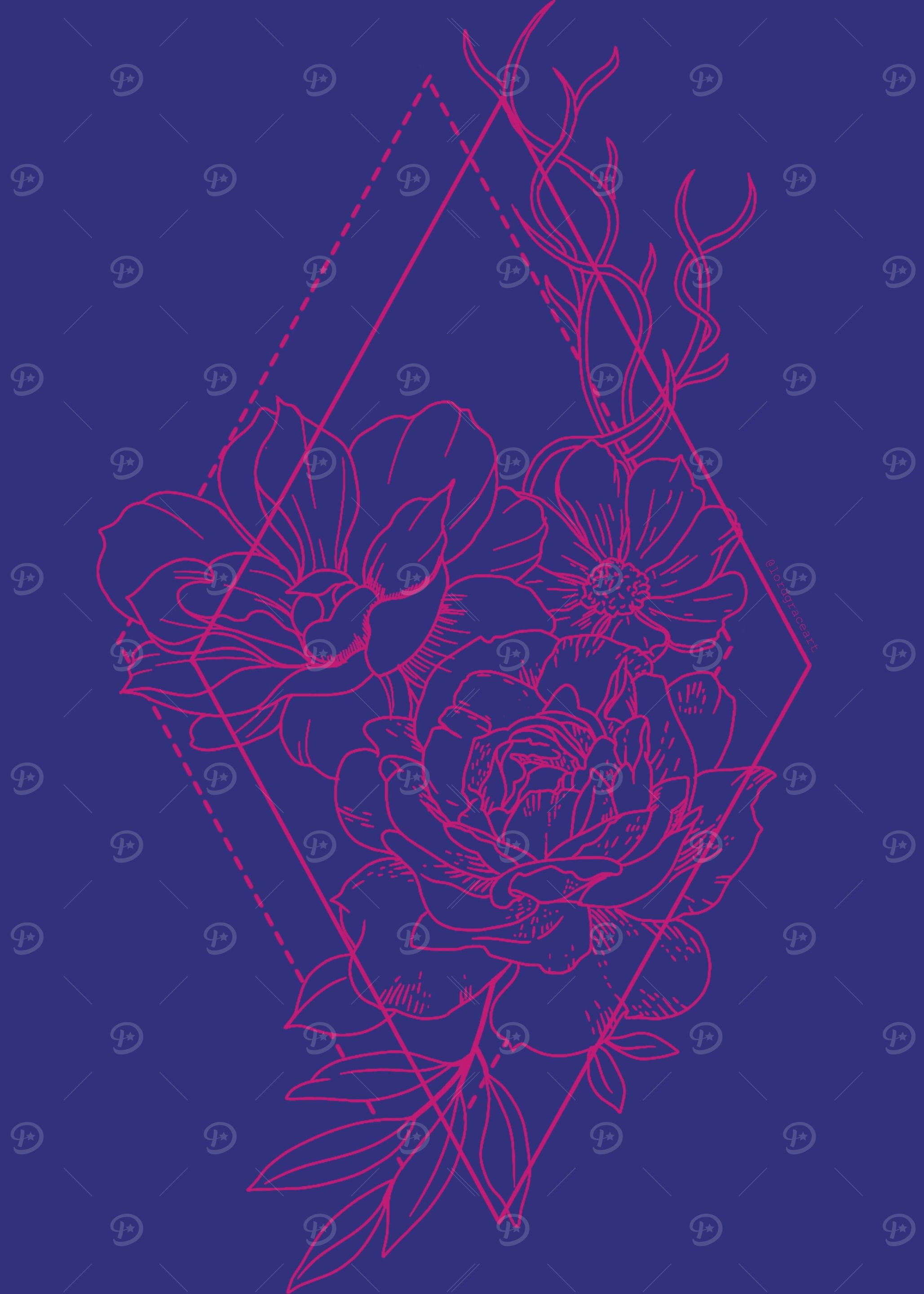 Geo Floral Tattoo Design