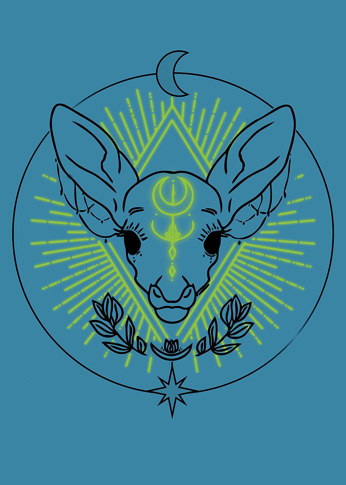 Boho Neon Deer
