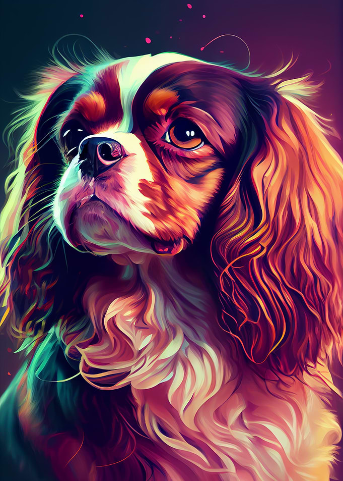 Cavalier King Dog Colorful