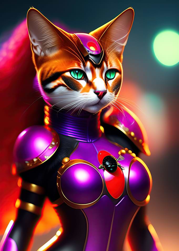 Cyberpunk Human Cat Stray