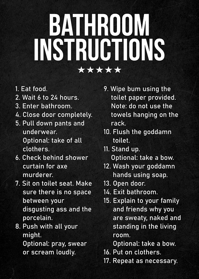 Bathroom Instructions
