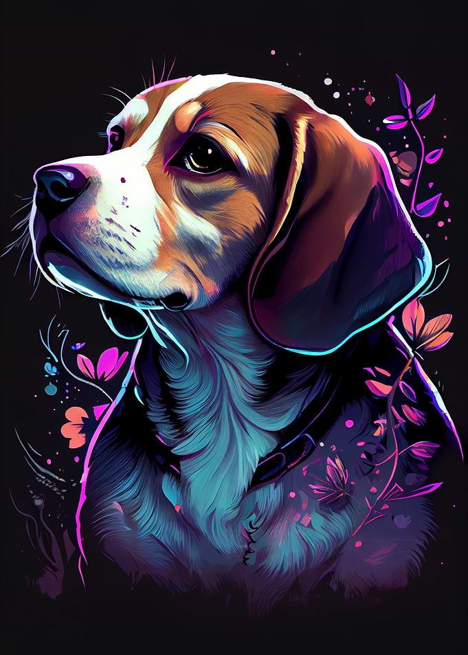 Beagle Colorful Dog