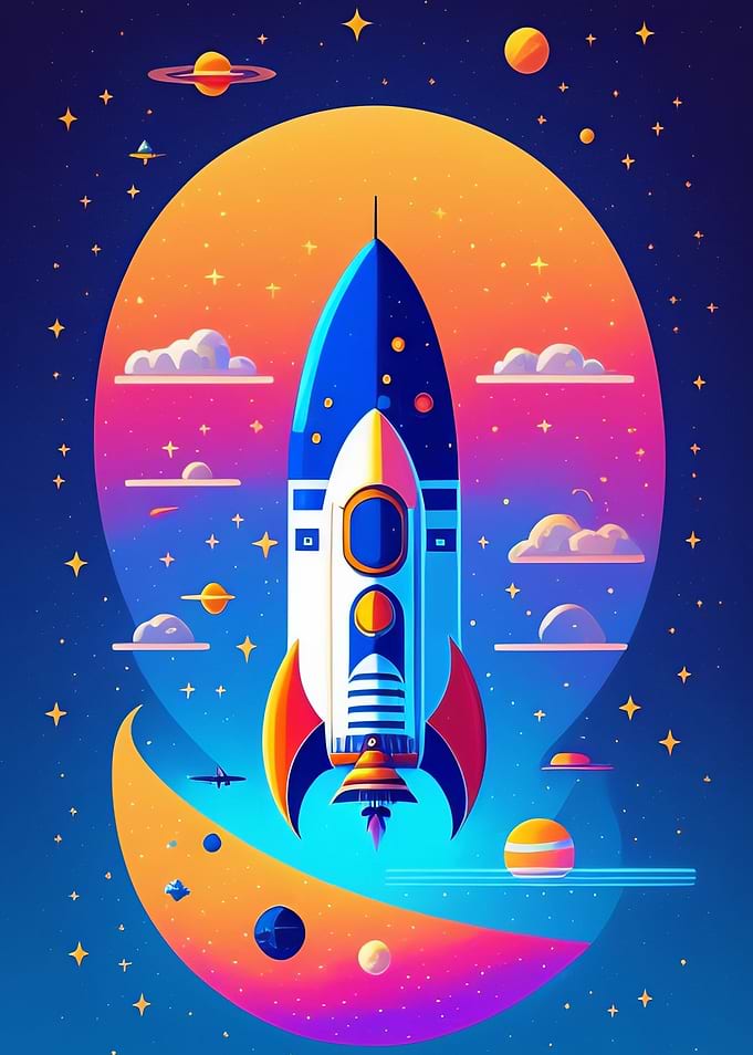 Rocket in space