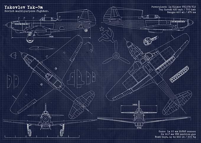 Yakovlev Yak9m Blueprint