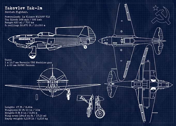 Yakovlev Yak1M Blueprint
