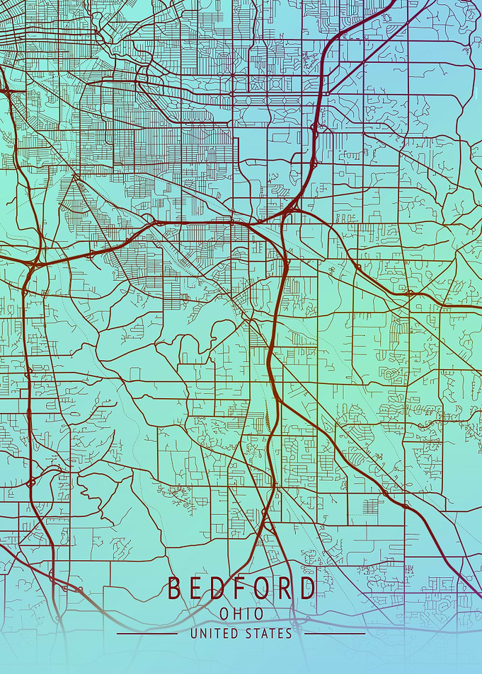 Bedford Ohio USA City Map