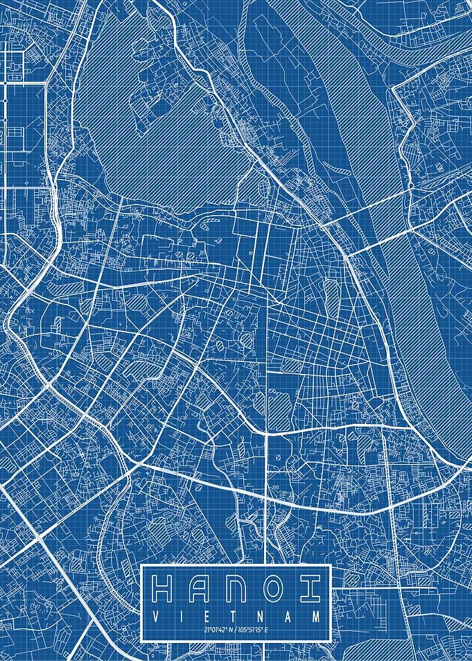Hanoi City Map Blueprint