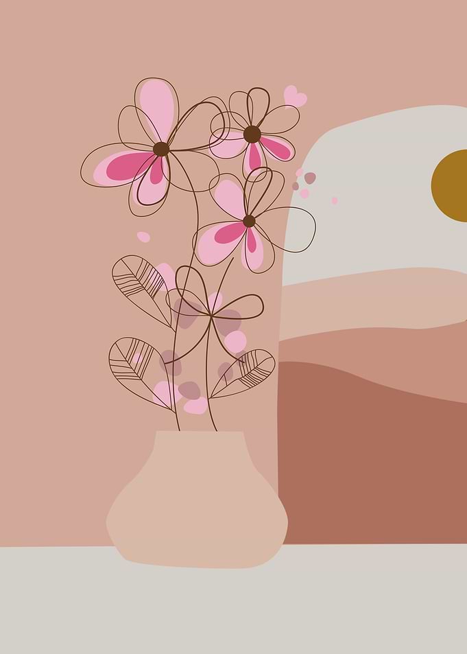 minimalist pots and flower
