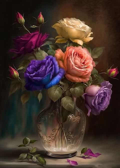 Captivating Flowers — metal poster wall art