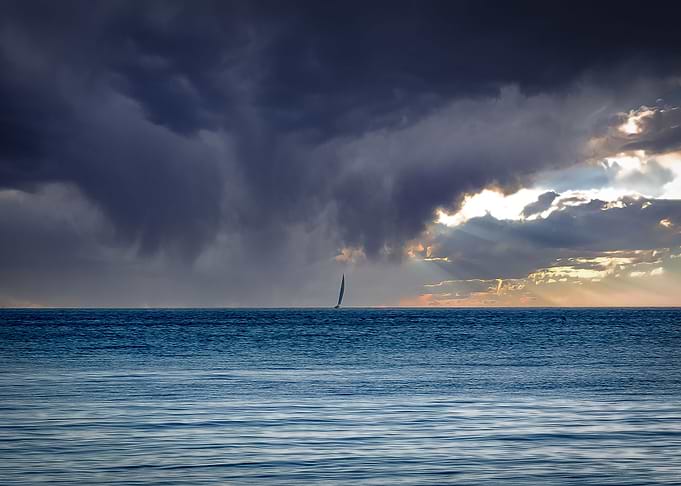 Boat on the horizon