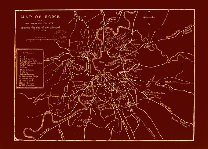 Rome Vintage red old map