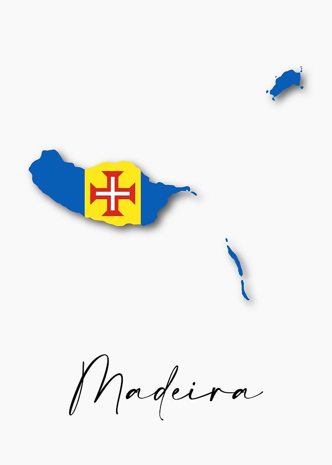 Madeira Island Map Flag