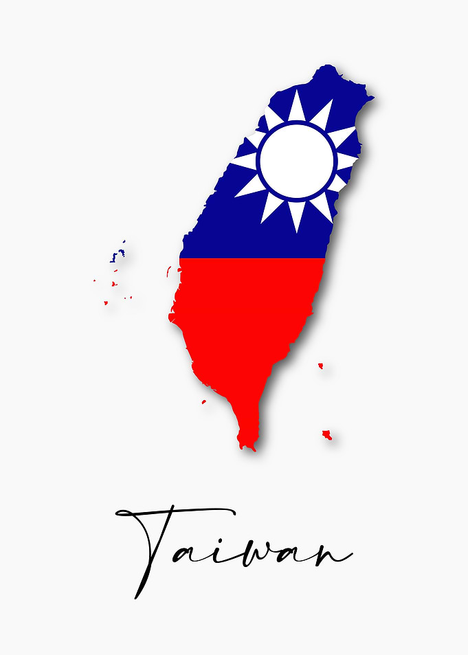 Taiwan Country Map Flag