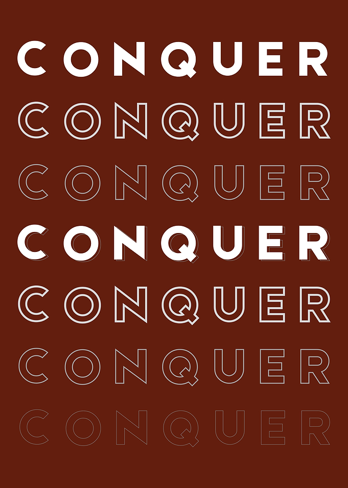 conquer inspirational word
