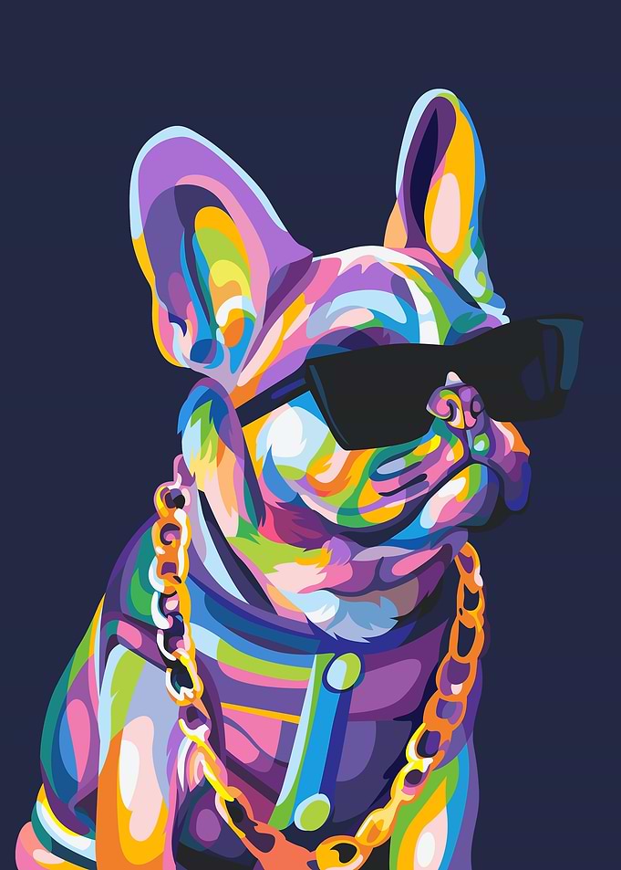 Dog with glasses