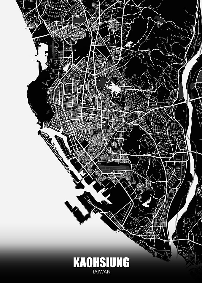 Kaohsiung Taiwan Dark Map