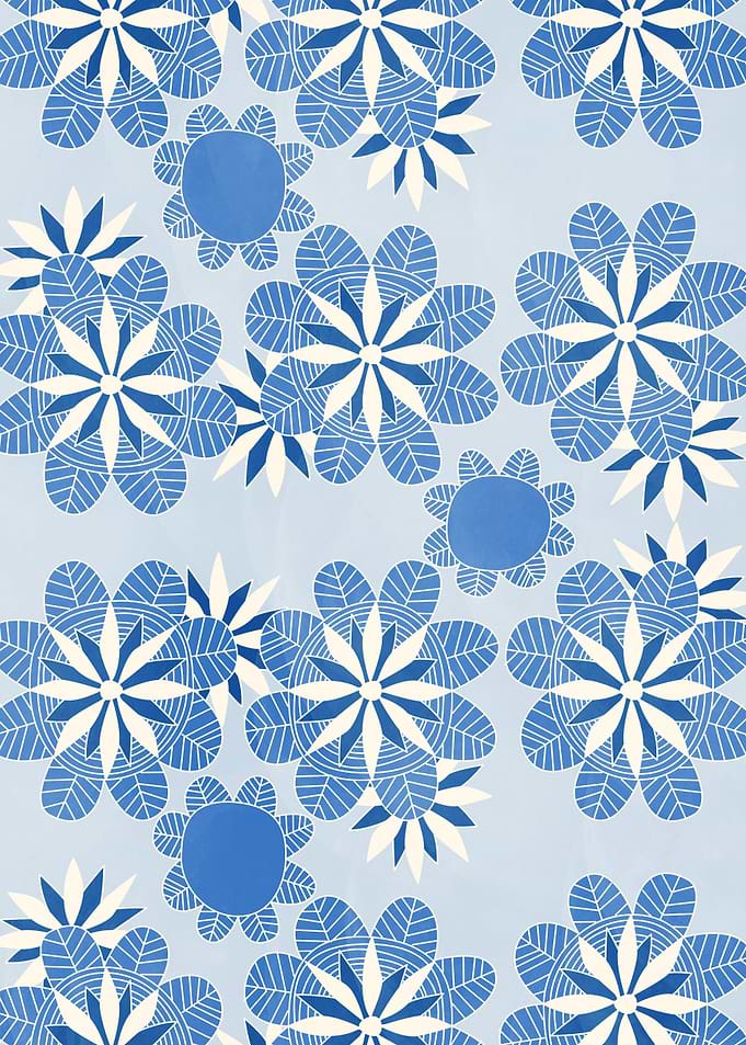 Floral Mandala Pale Blue