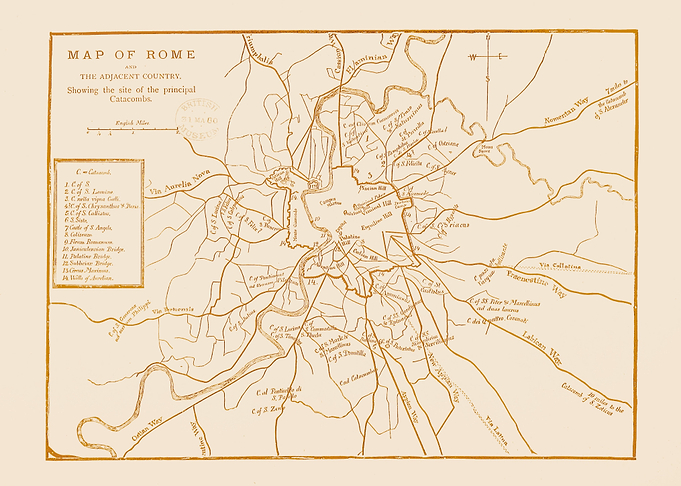 Rome Vintage paper old map