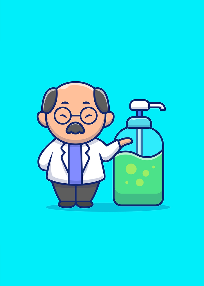 Cute Doctor With Disinfect