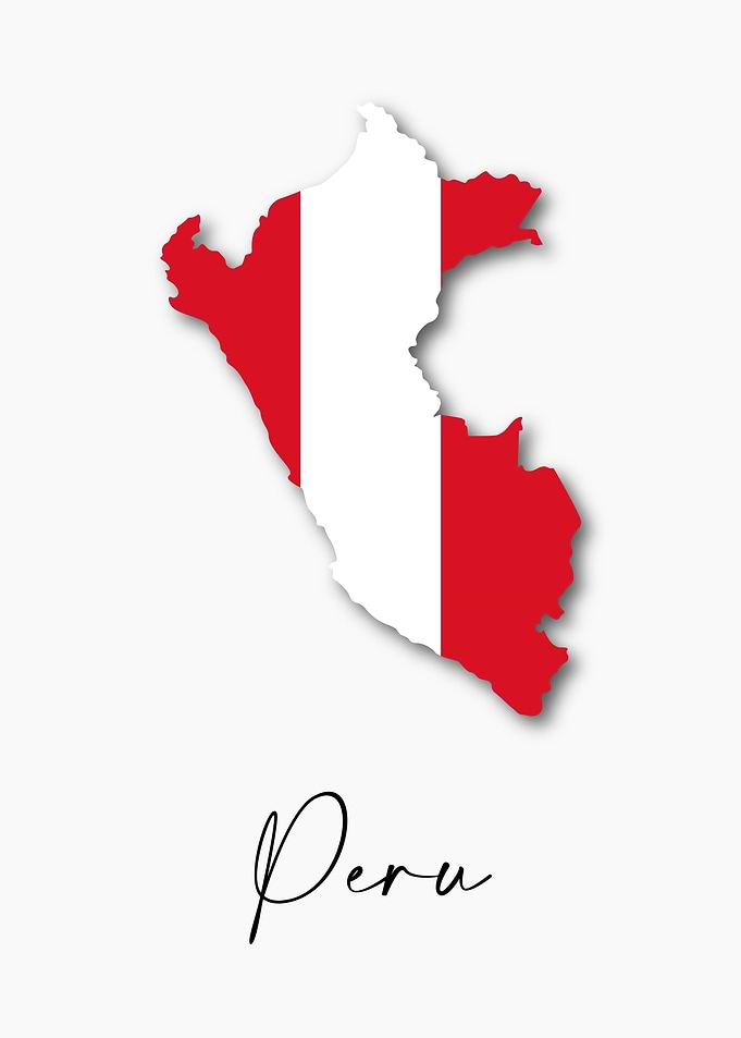 Peru Country Map Flag