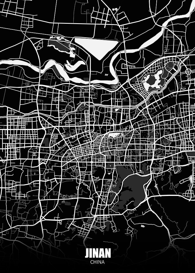 Jinan China Dark Map