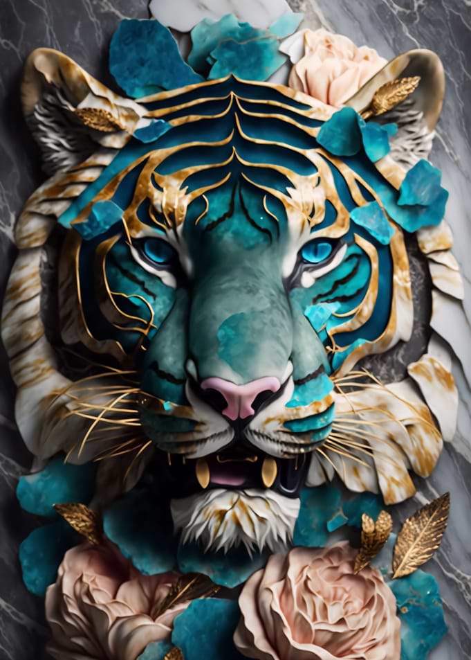 Abstract Tiger Kintsugi